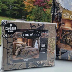 Regal Comfort The Woods Natural Green Brown Camo Sheet Set Microfiber